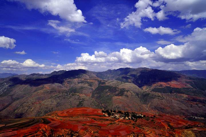 Luoxia valley at Dongchuan red land Yunnan